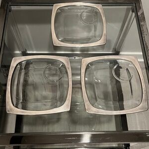 Dorothy Thorpe 3 Silver Rim Square Desert Tea Plates